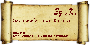 Szentgyörgyi Karina névjegykártya